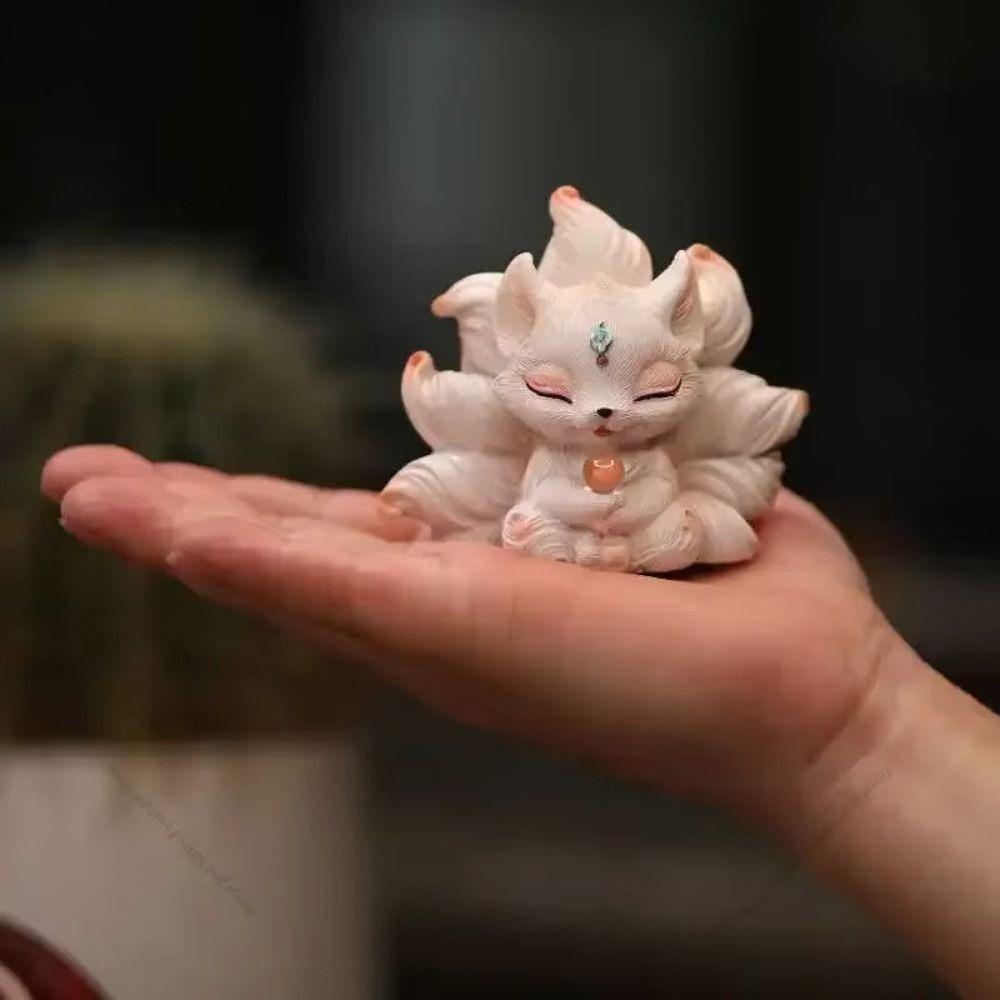 White Pink Nine-tailed Fox Miniatures Resin Articulated Animal Figurine Desktop Decoration
White Pink Nine-tailed Fox Miniatures Resin Articulated Animal Figurine Desktop Decoration