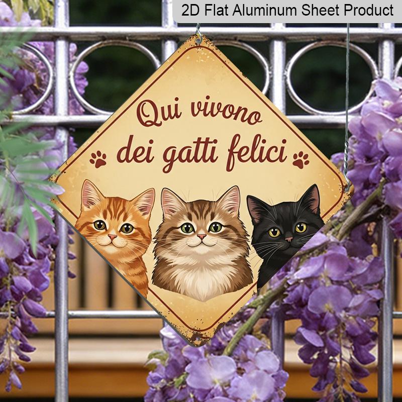 2D Flat, 1pc Vintage Cat Group Themed Aluminum Sign, Funny Italian Slogan Wall Art, Rustic Aluminum Plaque, Suitable for Cat Cafe, Pet Shop, Home 20*20cm
2D Flat, 1pc Vintage Cat Group Themed Aluminum Sign, Funny Italian Slogan Wall Art, Rustic Aluminum Plaque, Suitable for Cat Cafe, Pet Shop, Home 20*20cm