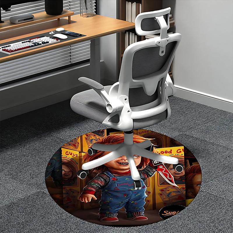 Chucky Doll,Horror Toy Chair mat Round Rug Office carpet, Non slip, Suitable for Living Rooms, Bedrooms Decor.1205595a 80cm by 80cm
Chucky Doll,Horror Toy Chair mat Round Rug Office carpet, Non slip, Suitable for Living Rooms, Bedrooms Decor.1205595a 80cm by 80cm