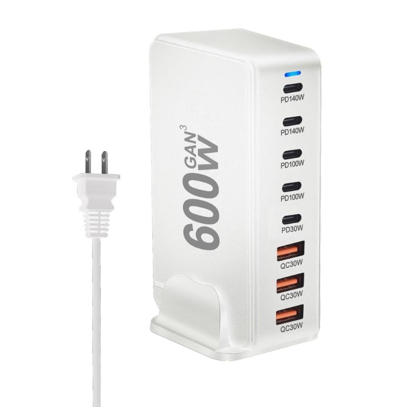600W USB C Desktop Charger 8 Port Quick Charging Hub with 5 USB C and 3 USB A for Home Office Travel Use белый
600W USB C Desktop Charger 8 Port Quick Charging Hub with 5 USB C and 3 USB A for Home Office Travel Use белый