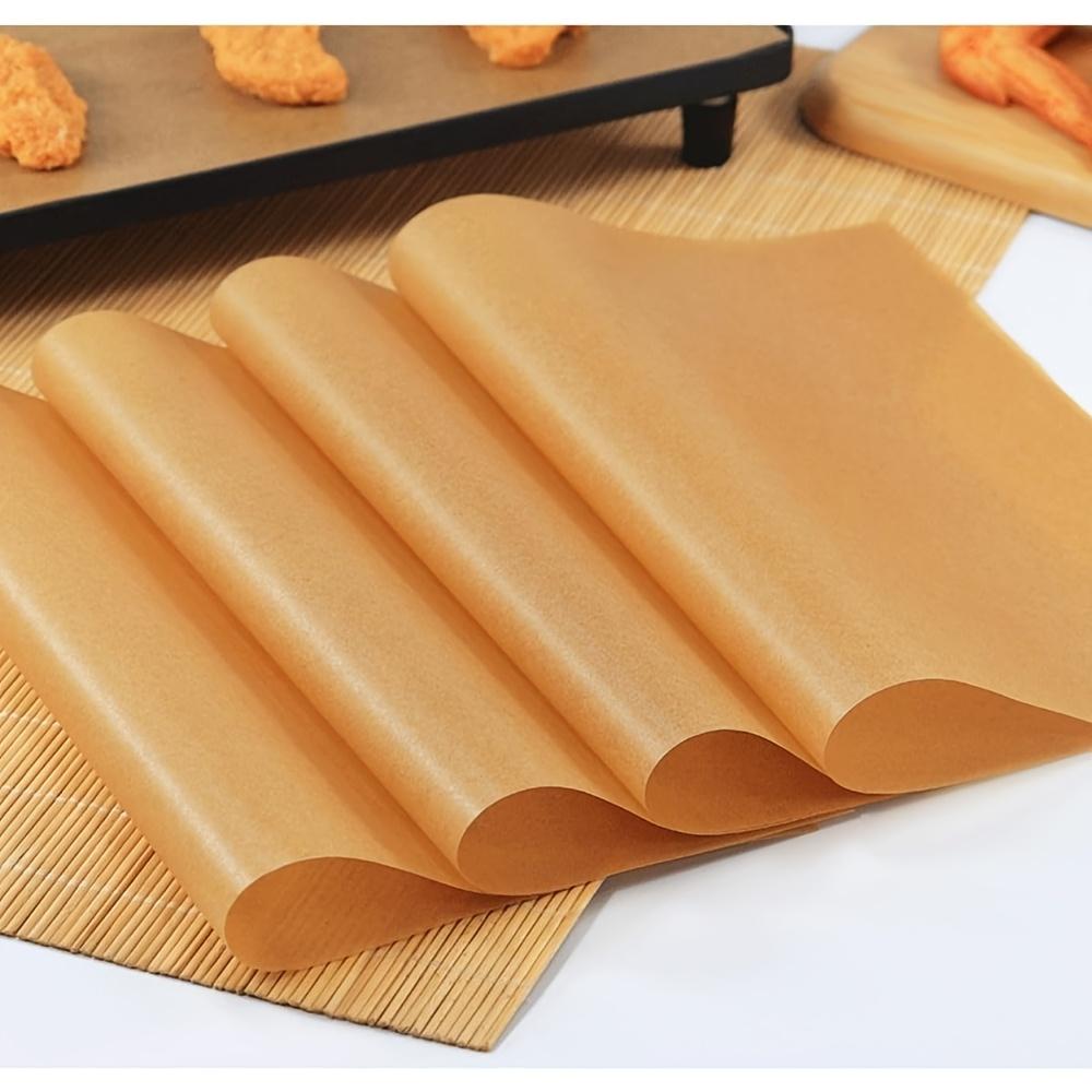 200 шт. Неотбеленная пергаментная бумага, листы для выпечки, антипригарный предварительно нарезанный пергамент для выпечки, идеально подходят для выпечки, гриля, аэрофритюрницы, приготовления на пару, хлеба, кексов, печенья 200pcs 23*33cm