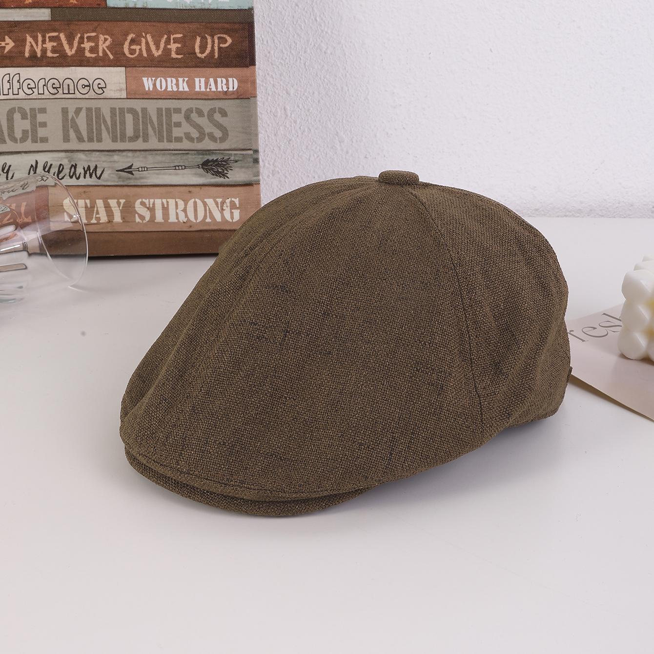 This retro British-style solid-color linen front cap with a copper clasp and a hexagonal top is perfect for versatile outings One Size
This retro British-style solid-color linen front cap with a copper clasp and a hexagonal top is perfect for versatile outings One Size