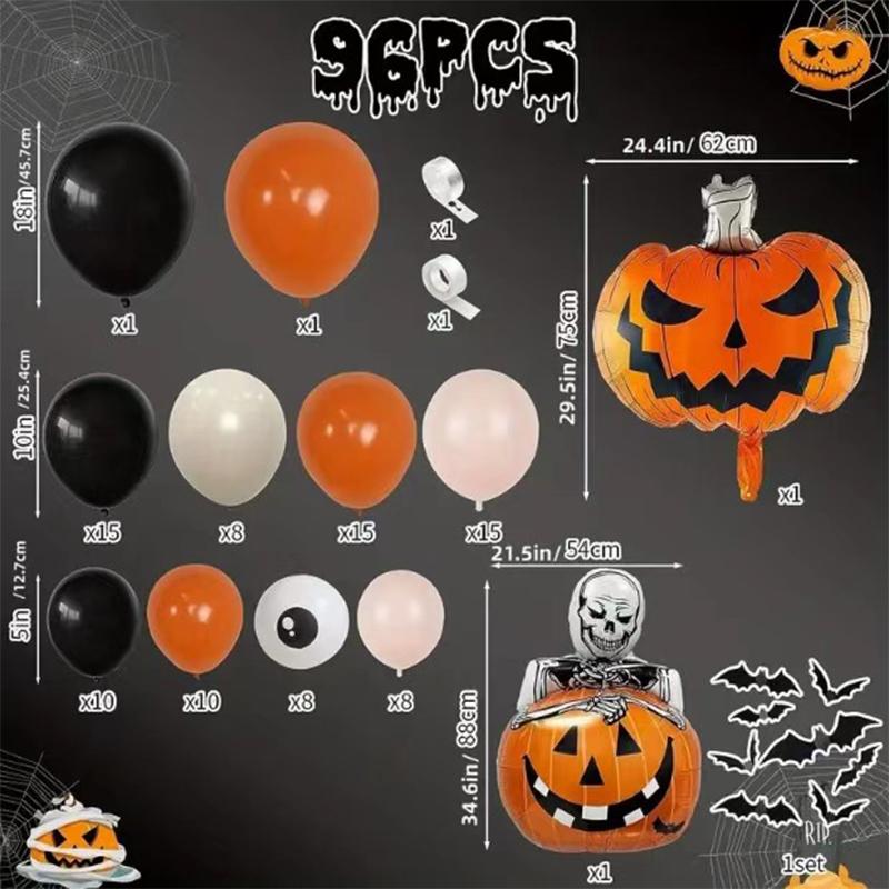 Набор украшений из воздушных шаров на Хэллоуин - Упаковка 96 шт. Принадлежности для вечеринки на Хэллоуин с 3D-украшениями в виде тыквы и паука, арка из воздушных шаров 5-10-18inch
Набор украшений из воздушных шаров на Хэллоуин - Упаковка 96 шт. Принадлежности для вечеринки на Хэллоуин с 3D-украшениями в виде тыквы и паука, арка из воздушных шаров 5-10-18inch