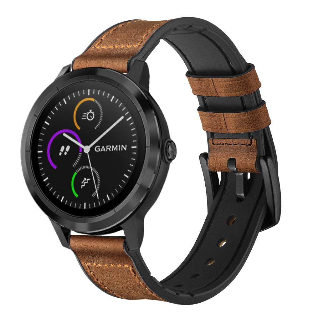 20mm Genuine Leather Coated Silicone Smart Watch Band for Garmin Vivoactive 3/Vivomove HR A
20mm Genuine Leather Coated Silicone Smart Watch Band for Garmin Vivoactive 3/Vivomove HR A
