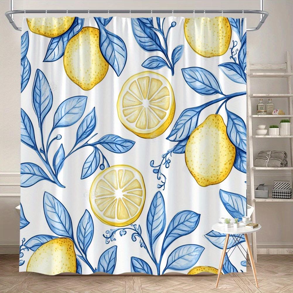 1Pc Bright Lemon And Blue Leaf Shower Curtain, Polyester Fabric, Machine Washable, Suitable For Bathroom Decoration W60H190(CM)-1 Pcs
1Pc Bright Lemon And Blue Leaf Shower Curtain, Polyester Fabric, Machine Washable, Suitable For Bathroom Decoration W60H190(CM)-1 Pcs