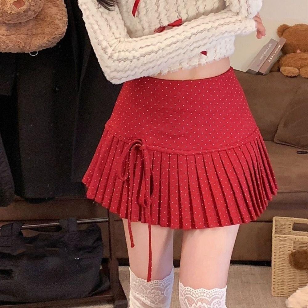 Bowknot Pleated Skirts for Women Sweet A-line Short Skirts Sweet Dot Mini Skirt Ladies L червоний
Bowknot Pleated Skirts for Women Sweet A-line Short Skirts Sweet Dot Mini Skirt Ladies L червоний