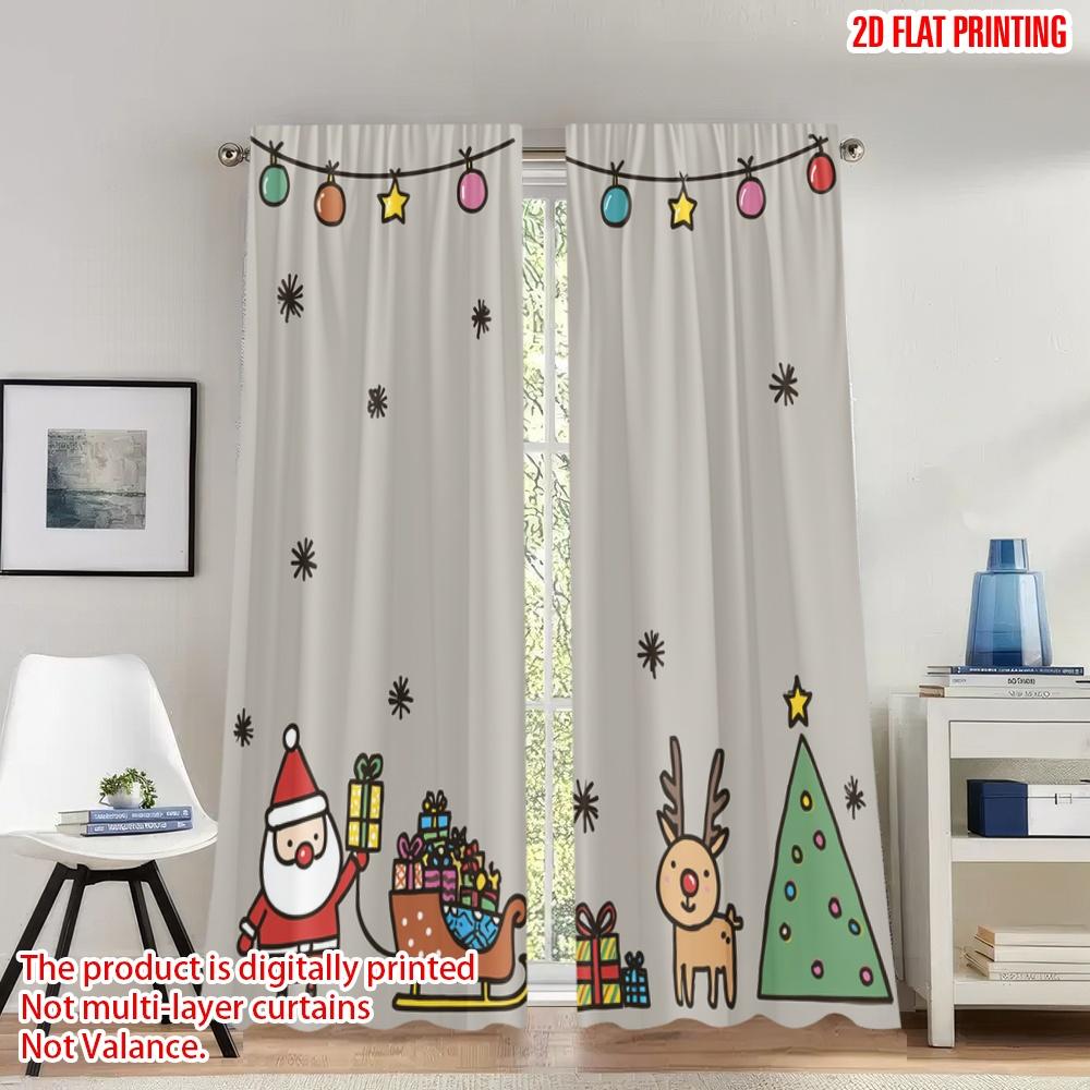 2pcs 2D flat printing Christmas Curtains Christmas Santa Claus Reindeer Gifts Digital Printed Polyester Drapes Holiday 100*130 Grommet Top 1pcs
2pcs 2D flat printing Christmas Curtains Christmas Santa Claus Reindeer Gifts Digital Printed Polyester Drapes Holiday 100*130 Grommet Top 1pcs