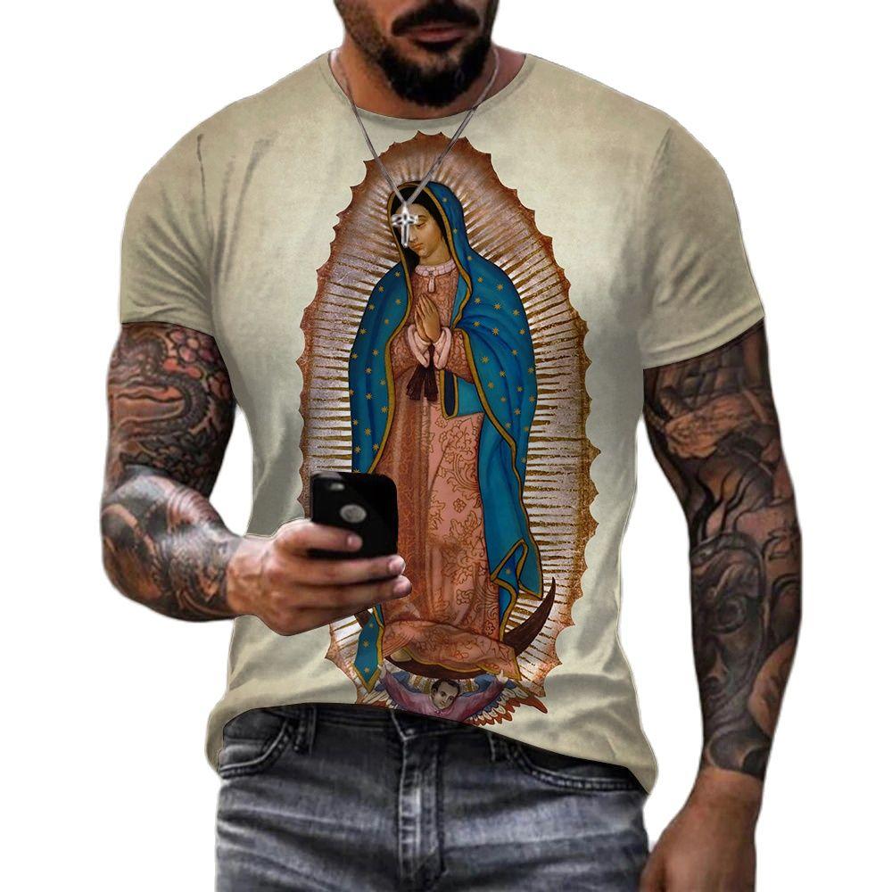 Summer Round Neck 3D Guadalupe Virgin Mary Catholic Print Top Fashionable Casual Short Sleeved Men s T-shirts 6XL
Summer Round Neck 3D Guadalupe Virgin Mary Catholic Print Top Fashionable Casual Short Sleeved Men s T-shirts 6XL