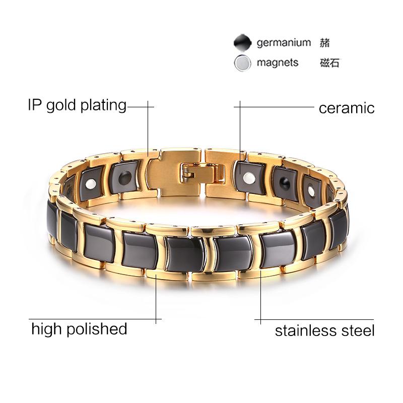 Vinterly Black Gold-color Bracelets Men Hand Chain Bio Magnetic Germanium Bracelet Men Trendy Health Ceramic Men Jewelry CM021 чорний
Vinterly Black Gold-color Bracelets Men Hand Chain Bio Magnetic Germanium Bracelet Men Trendy Health Ceramic Men Jewelry CM021 чорний