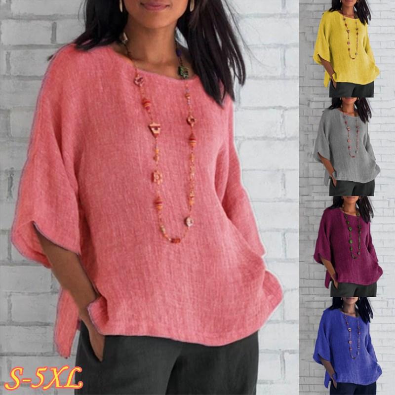 Fashion Seven Quarter Sleeve Round Neck Cotton Linen Solid Color Casual Top Shirt for Women S фиолетовый
Fashion Seven Quarter Sleeve Round Neck Cotton Linen Solid Color Casual Top Shirt for Women S фиолетовый