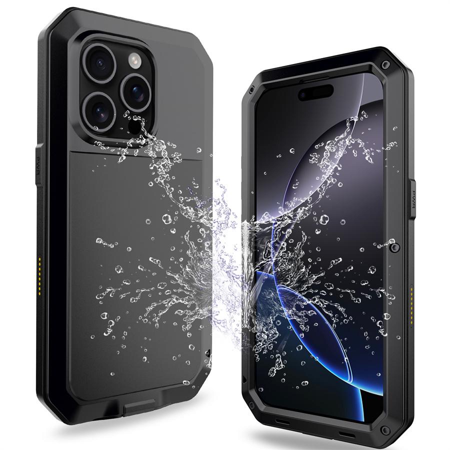 For iPhone 16 Pro Case Silicone+Metal Phone Cover with Tempered Glass Screen Protector Black
For iPhone 16 Pro Case Silicone+Metal Phone Cover with Tempered Glass Screen Protector Black