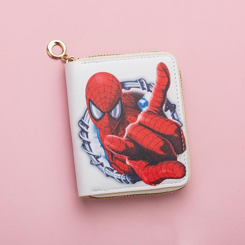 Пост короткий кошелек на молнии Человек-паук, мультяшная анимация, портативная сумка для карт, новый зажим для мелочи. 11*8.5*2