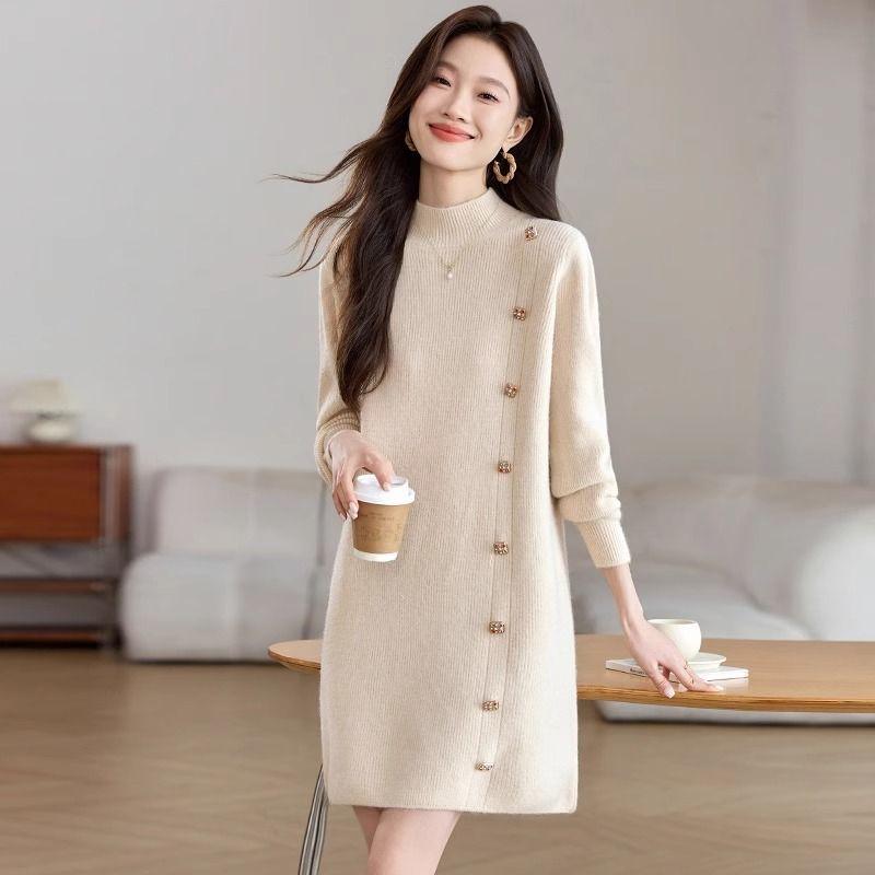Match with Coat Thickened Sweater Women s Fall and Winter 2025 New Arrival Mid Length Long Length Undershirt Inner Wear Hip-Covering Knitting Dress Beige XL
Match with Coat Thickened Sweater Women s Fall and Winter 2025 New Arrival Mid Length Long Length Undershirt Inner Wear Hip-Covering Knitting Dress Beige XL
