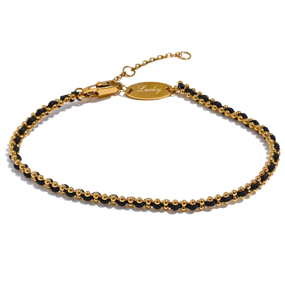 Yhpup Exquisite Black Red Polyester Thread Handmade Chain Chic Thin Bracelet Bangle Stainless Steel Korean Dainty Jewelry Gift
Yhpup Exquisite Black Red Polyester Thread Handmade Chain Chic Thin Bracelet Bangle Stainless Steel Korean Dainty Jewelry Gift