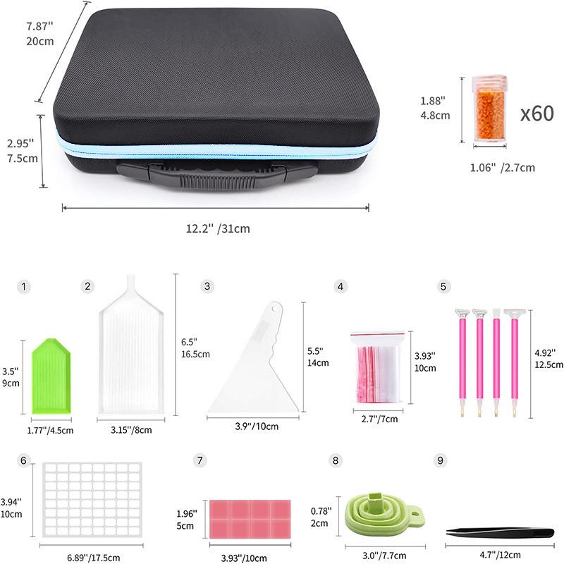 Сумка для хранения алмазной картины из 60 ячеек и набор инструментов для эфирного масла
Сумка для хранения алмазной картины из 60 ячеек и набор инструментов для эфирного масла