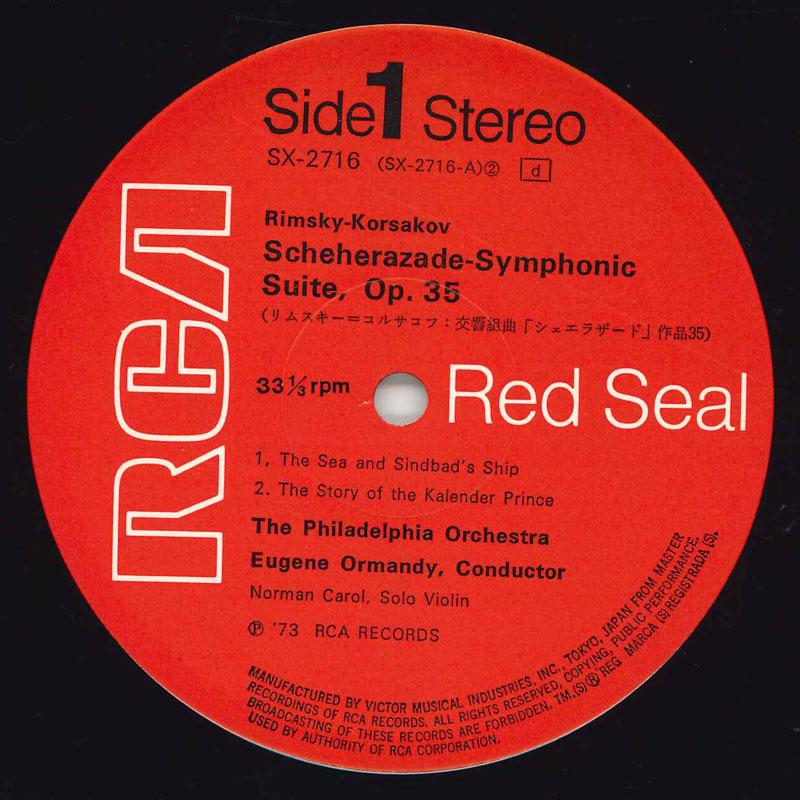 LP Record EUGENE ORMANDY PHILADELPHIA ORCHES Rimskykorsakov Scheherazade Symph SX2716 RCA RED SEAL 1975 Japan Classical Used
LP Record EUGENE ORMANDY PHILADELPHIA ORCHES Rimskykorsakov Scheherazade Symph SX2716 RCA RED SEAL 1975 Japan Classical Used