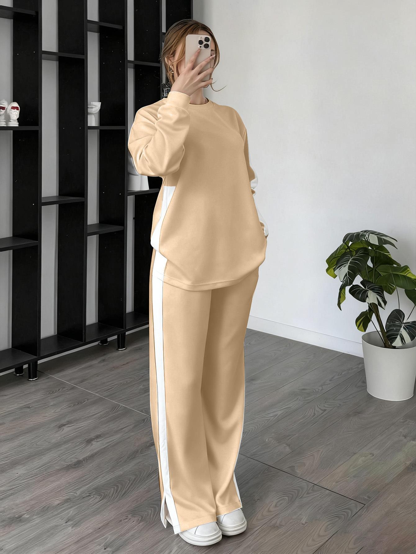 European and American new fashion leisure sports contrasting color suit autumn and winter knitted long-sleeved trousers color matching two-piece set XXXL абрикосовий
European and American new fashion leisure sports contrasting color suit autumn and winter knitted long-sleeved trousers color matching two-piece set XXXL абрикосовий