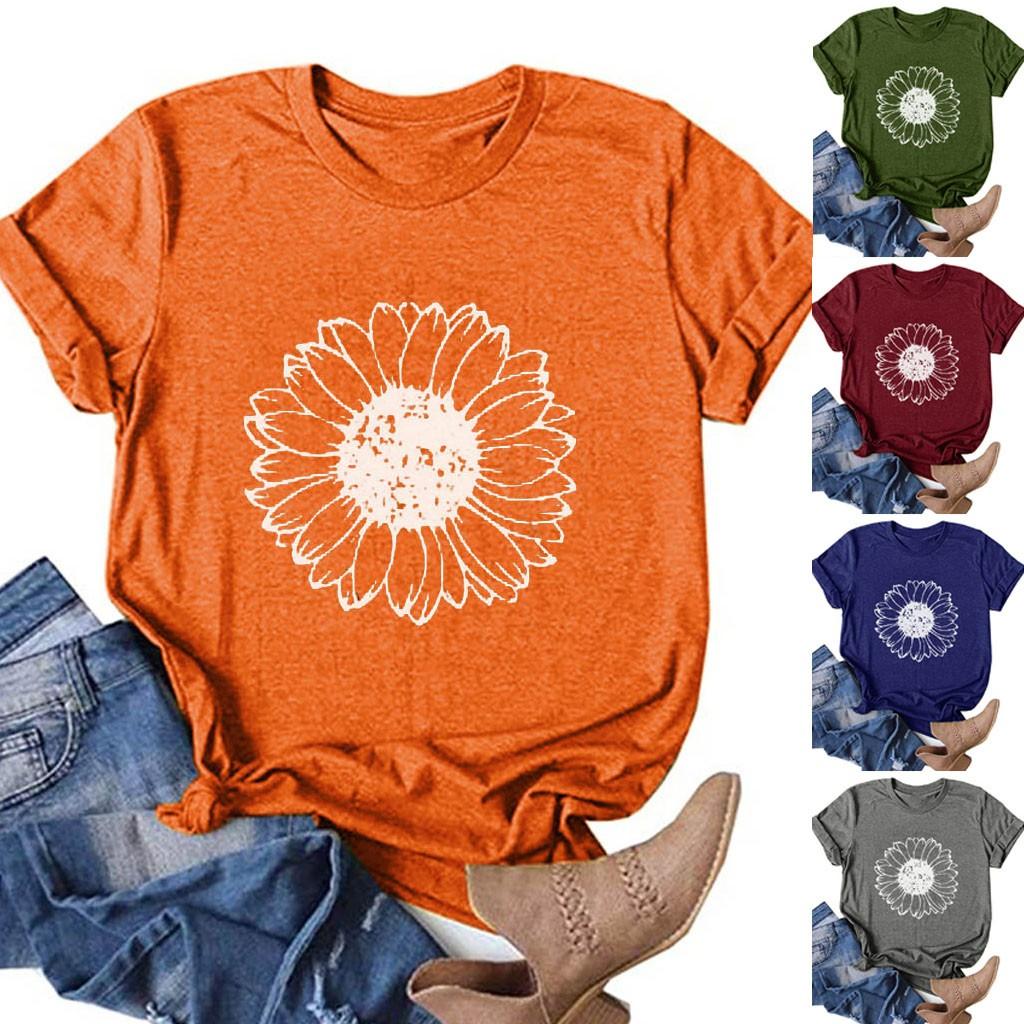 Женская повседневная свободная футболка с короткими рукавами и блузкой с принтом, топы 
Женская повседневная свободная футболка с короткими рукавами и блузкой с принтом, топы