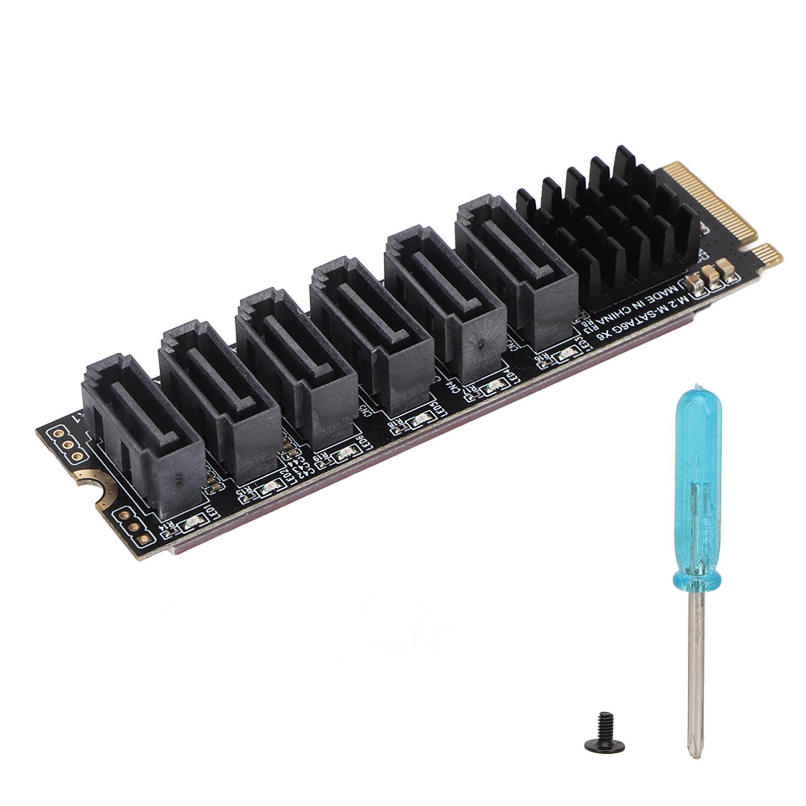 PCIE3.0 to SATA3.0 Adapter Card M.2 M EKY ASM1166 Chip Plug and Play 6 Ports M.2 to SATA3.0
PCIE3.0 to SATA3.0 Adapter Card M.2 M EKY ASM1166 Chip Plug and Play 6 Ports M.2 to SATA3.0