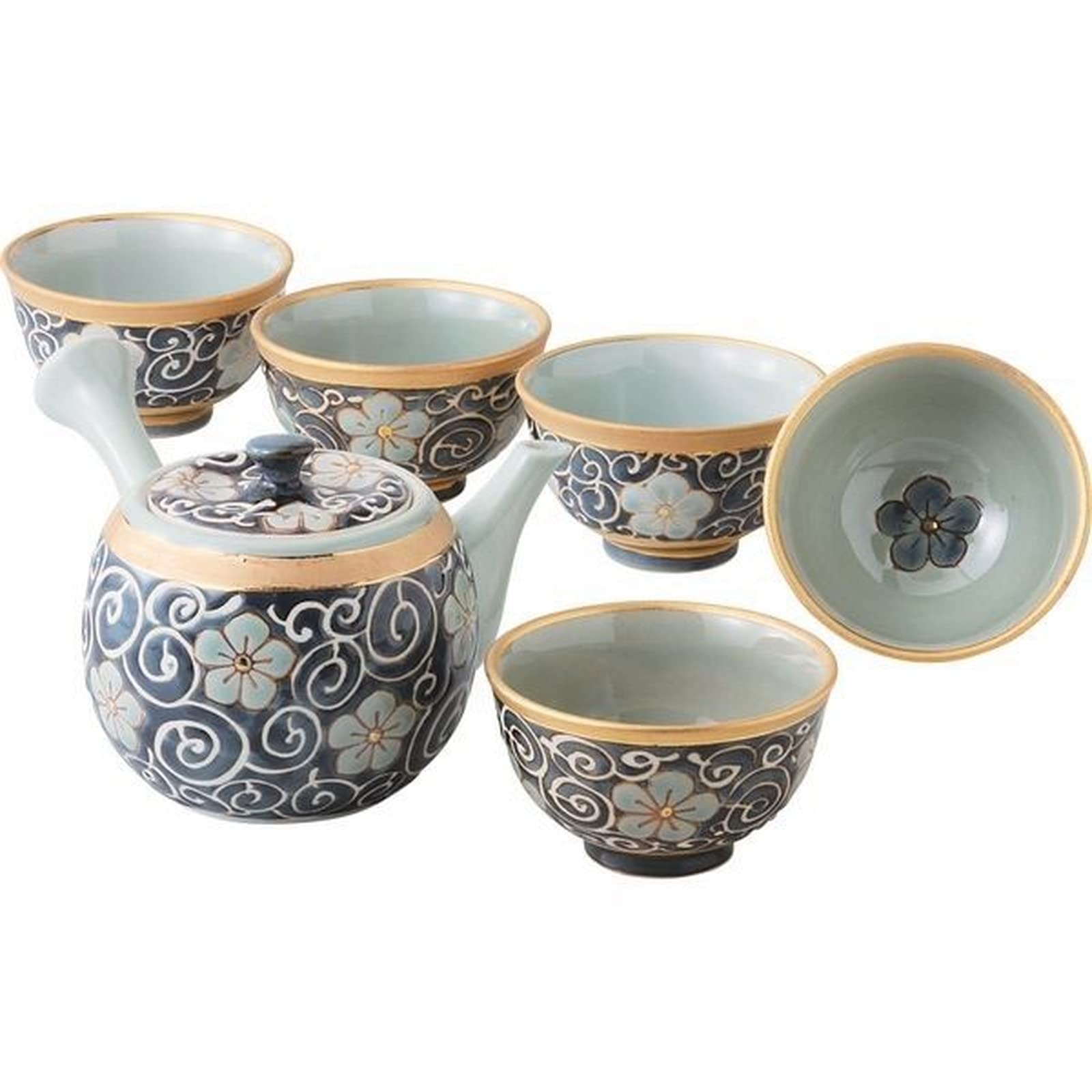 Hasami ware and teapot set with arabesque and bellflower made in product number 55547 6-piece teapot, teacups, pattern, Japan,
Hasami ware and teapot set with arabesque and bellflower made in product number 55547 6-piece teapot, teacups, pattern, Japan,