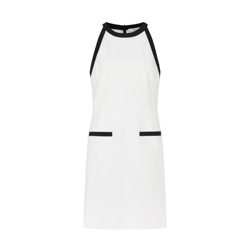 Женское белое платье-халтер из смесового льна с контрастной отделкой M 165
Женское белое платье-халтер из смесового льна с контрастной отделкой M 165