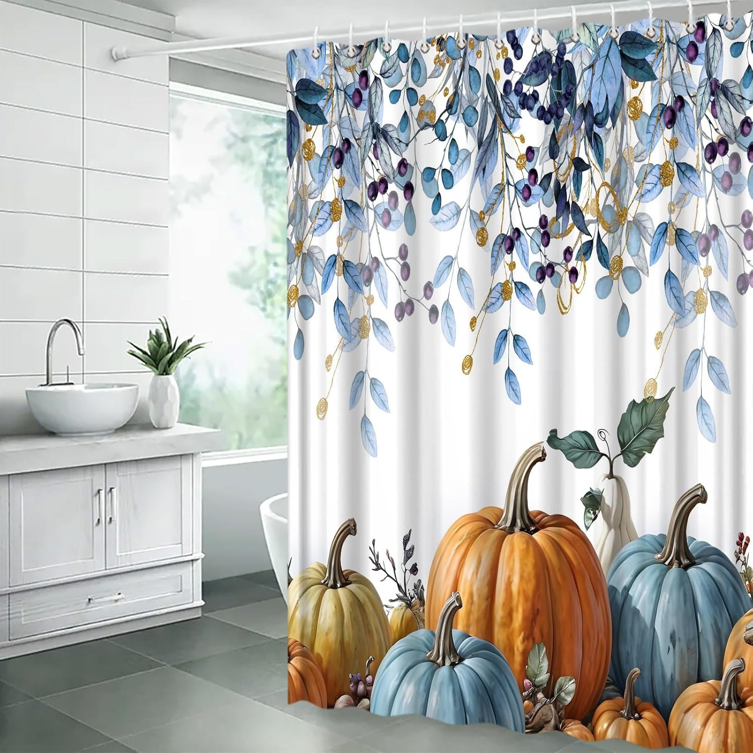 Thanksgiving Pumpkins Shower Curtain Watercolor Leaves Colorful Pumpkin Harvest Fall Autumn Fabric Decorative Bathroom Curtains W60H190(CM)-1 Pcs
Thanksgiving Pumpkins Shower Curtain Watercolor Leaves Colorful Pumpkin Harvest Fall Autumn Fabric Decorative Bathroom Curtains W60H190(CM)-1 Pcs
