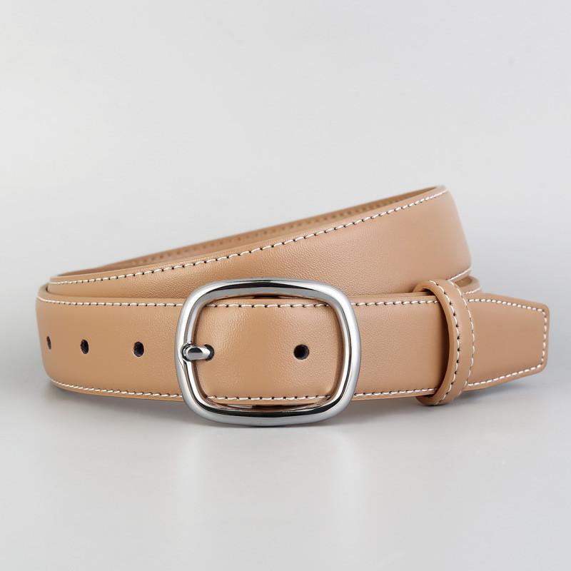 Womens Leather Belt With Silver Alloy Buckle For Casual And Office Wear
Womens Leather Belt With Silver Alloy Buckle For Casual And Office Wear