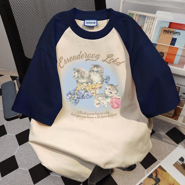 Женская футболка большого размера из 100% хлопка высокого качества, летняя повседневная футболка с милым мультяшным принтом y2k, футболки с короткими рукавами и цветными блоками, женская уличная одежда M
Женская футболка большого размера из 100% хлопка высокого качества, летняя повседневная футболка с милым мультяшным принтом y2k, футболки с короткими рукавами и цветными блоками, женская уличная одежда M