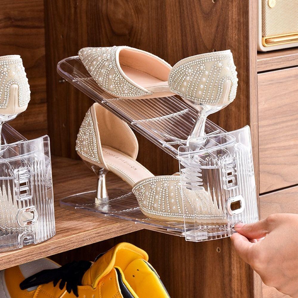 2Pcs Adjustable Heights Shoes Storage Rack Anti-slip Slipper Racks Flat Bottomed сірий
2Pcs Adjustable Heights Shoes Storage Rack Anti-slip Slipper Racks Flat Bottomed сірий
