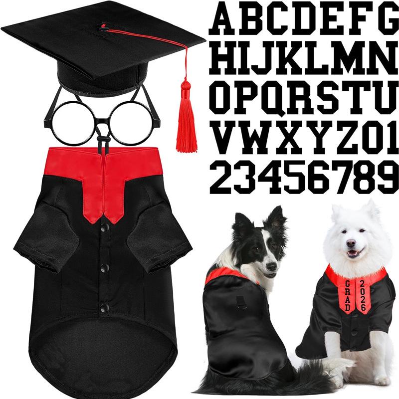 2026 Dog Graduation Outfit Set: Shawl, Hat, No-Lens Glasses, DIY Letter Stickers, Pet Grad Robe XL
2026 Dog Graduation Outfit Set: Shawl, Hat, No-Lens Glasses, DIY Letter Stickers, Pet Grad Robe XL