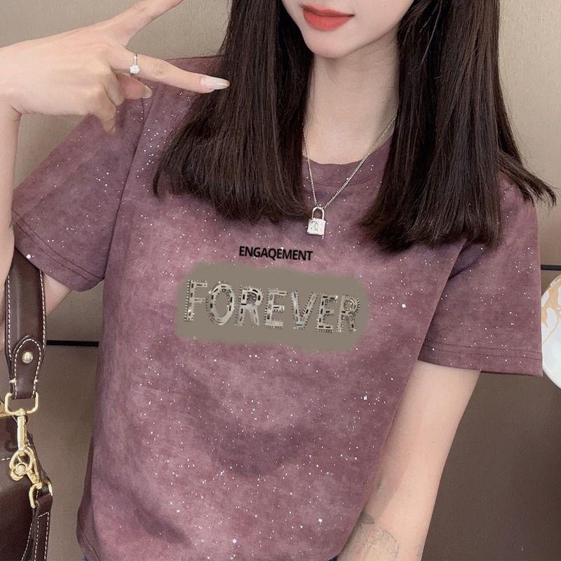 Women s Slim Fit Sequin Print Short Sleeve T-Shirt - High-End Fashionable Summer Top S (for up to 90 lbs)
Women s Slim Fit Sequin Print Short Sleeve T-Shirt - High-End Fashionable Summer Top S (for up to 90 lbs)