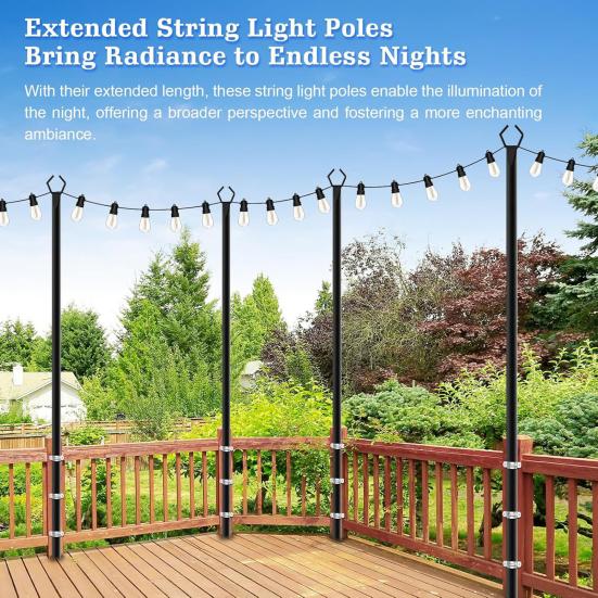 String Light Pole 10 Ft Coated Metal Pole with Fork Outdoor Light Pole with Spikes String Light Holder for Patio Deck Garden Wedding Party Decor 1pc
String Light Pole 10 Ft Coated Metal Pole with Fork Outdoor Light Pole with Spikes String Light Holder for Patio Deck Garden Wedding Party Decor 1pc