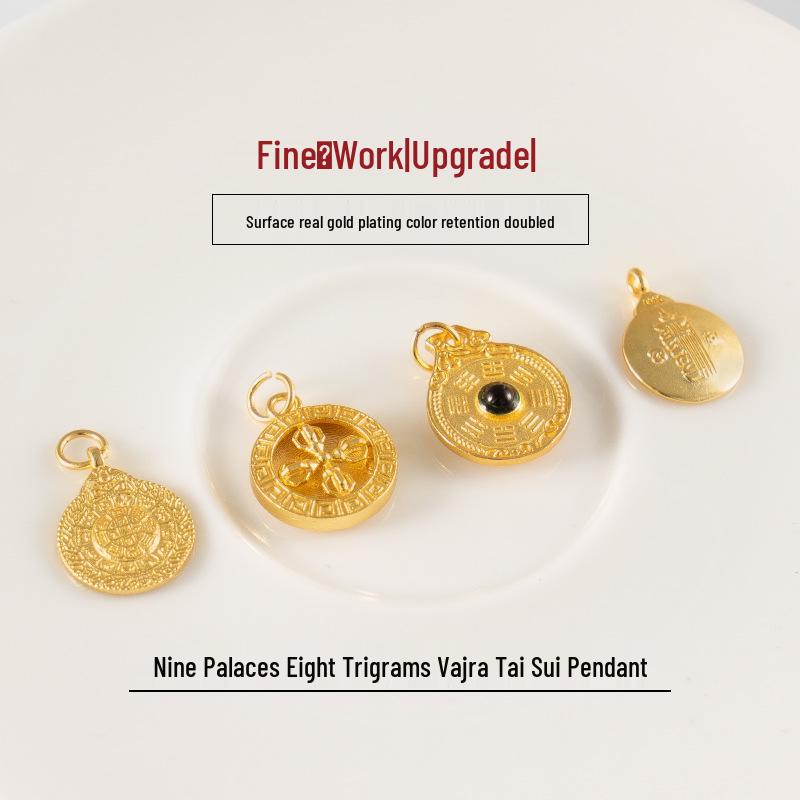 S925 Sterling Silver Gold-Plated Eight Trigrams Pendant with Red Woven Rope Bracelet Charm
S925 Sterling Silver Gold-Plated Eight Trigrams Pendant with Red Woven Rope Bracelet Charm