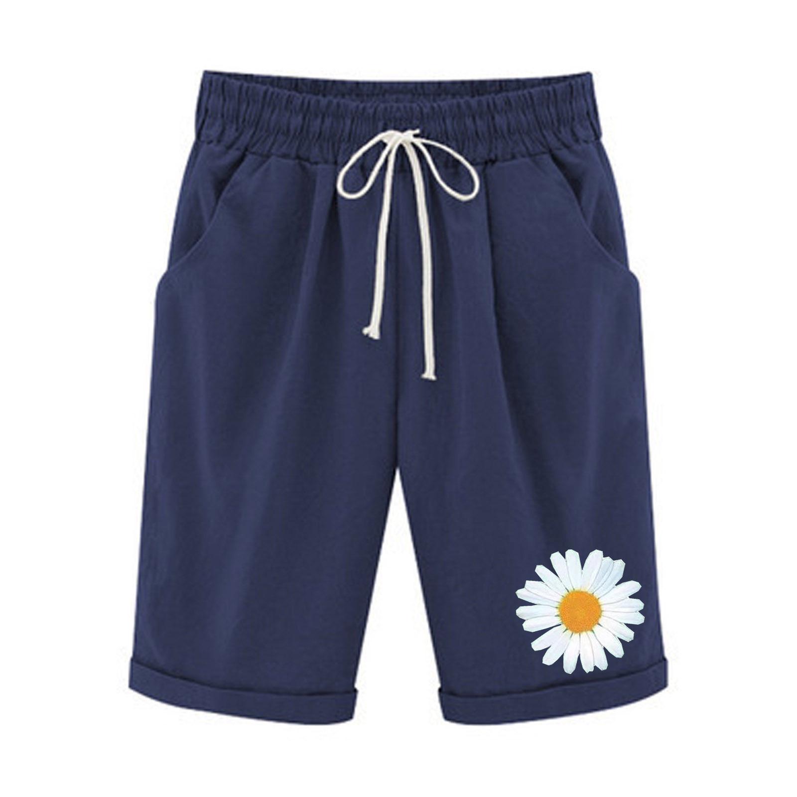 Women s High-Waisted Daisy Print Cotton Linen Summer Shorts Large темно-синього кольору
Women s High-Waisted Daisy Print Cotton Linen Summer Shorts Large темно-синього кольору