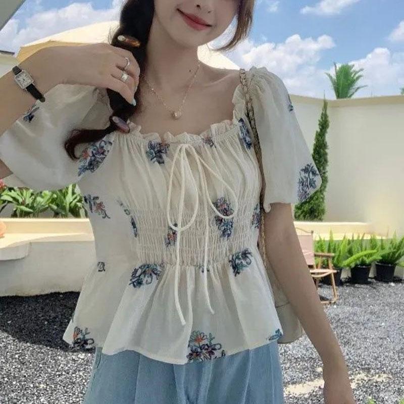 Элегантная рубашка с квадратным вырезом, милый цветочный принт, французский стиль, модная сборка, женская одежда, летняя базовая блузка на кулиске XXXXXL синий
Элегантная рубашка с квадратным вырезом, милый цветочный принт, французский стиль, модная сборка, женская одежда, летняя базовая блузка на кулиске XXXXXL синий