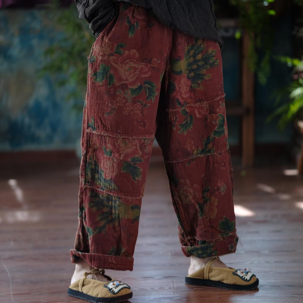 Johnature Женские винтажные широкие брюки с эластичной талией Свободные осенние мягкие брюки в китайском стиле Женские брюки One Size красный
Johnature Женские винтажные широкие брюки с эластичной талией Свободные осенние мягкие брюки в китайском стиле Женские брюки One Size красный