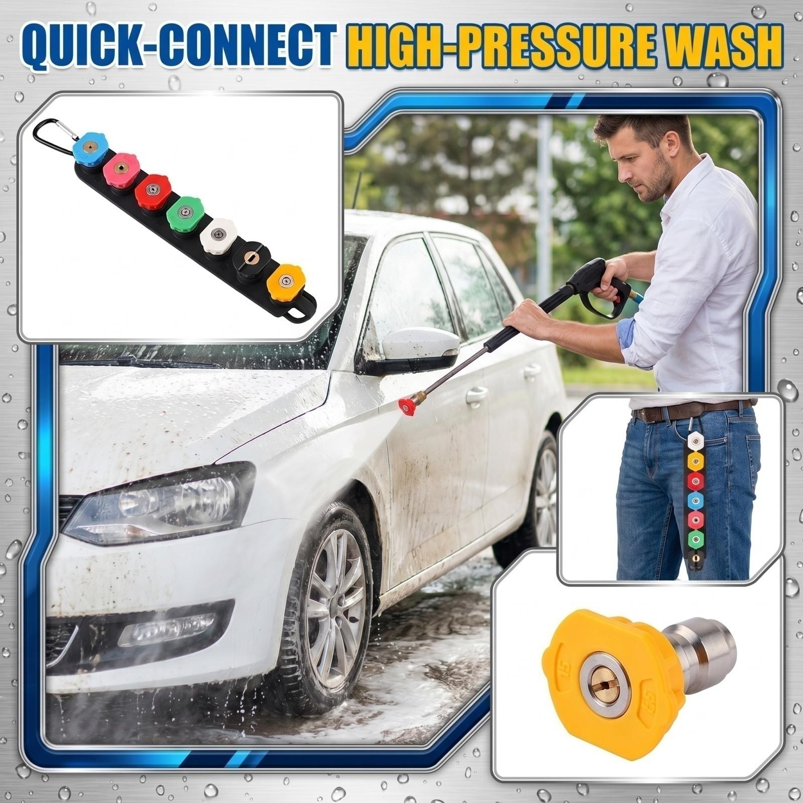 7pc Pressure Washer Quick Connect Nozzle Set 1/4 Inch Fast Coupler Spray Tips for Car Cleaning High Pressure Water Gun Accessories One Size жовтий
7pc Pressure Washer Quick Connect Nozzle Set 1/4 Inch Fast Coupler Spray Tips for Car Cleaning High Pressure Water Gun Accessories One Size жовтий