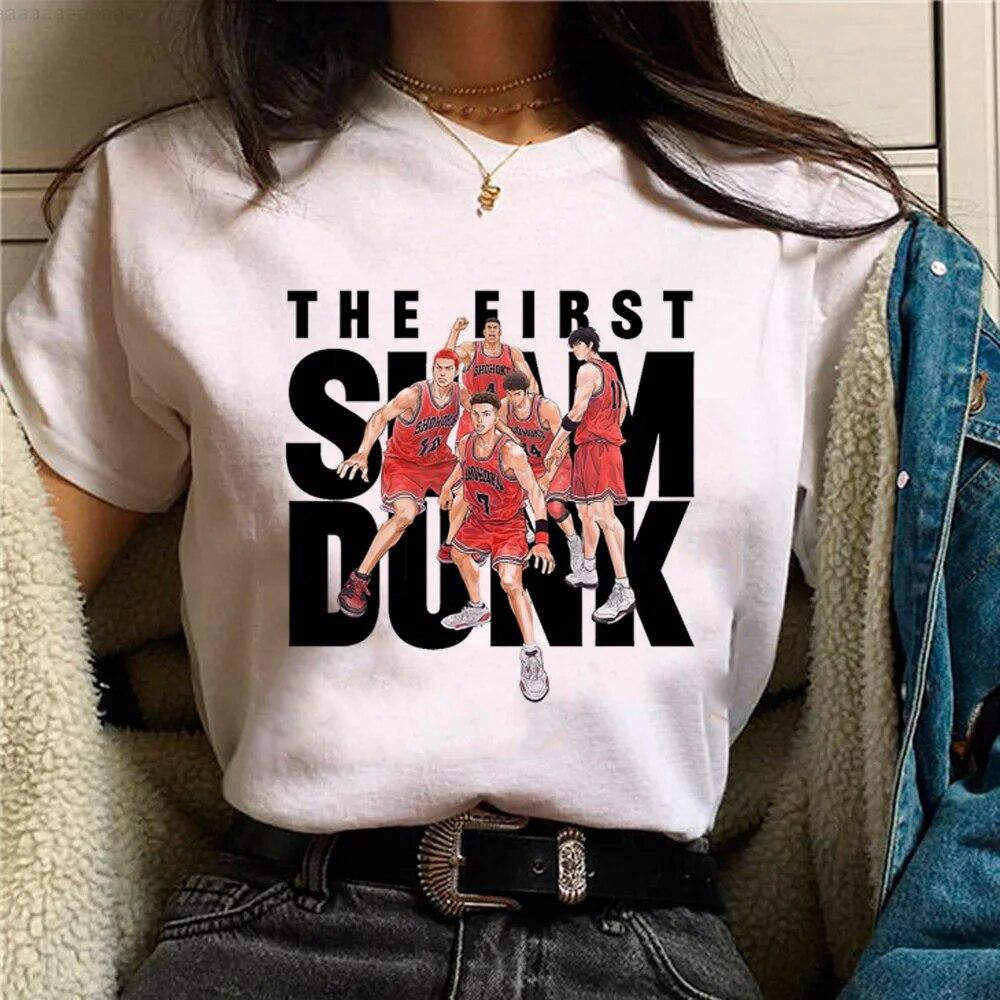 Топ Slam Dunk, женские летние футболки с комиксами, японская одежда для девочек, футболка унисекс
Топ Slam Dunk, женские летние футболки с комиксами, японская одежда для девочек, футболка унисекс