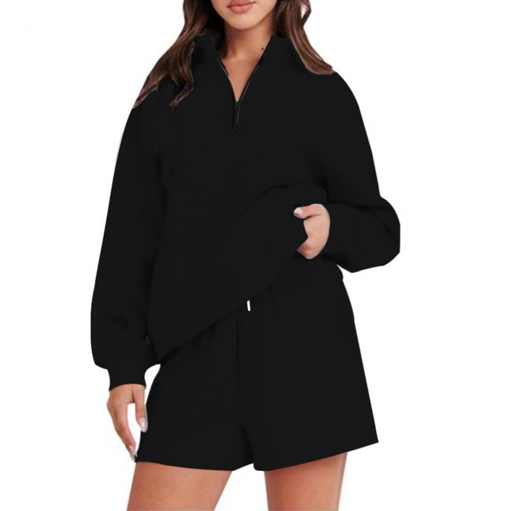 Pair of/Collection Female Autumn Sweatshirt Shorts Set Soft Relaxed Fit Zipper Stand Collar Long Sleeve Elastic Waist Drawstrin Practical Use XXL чёрный
Pair of/Collection Female Autumn Sweatshirt Shorts Set Soft Relaxed Fit Zipper Stand Collar Long Sleeve Elastic Waist Drawstrin Practical Use XXL чёрный
