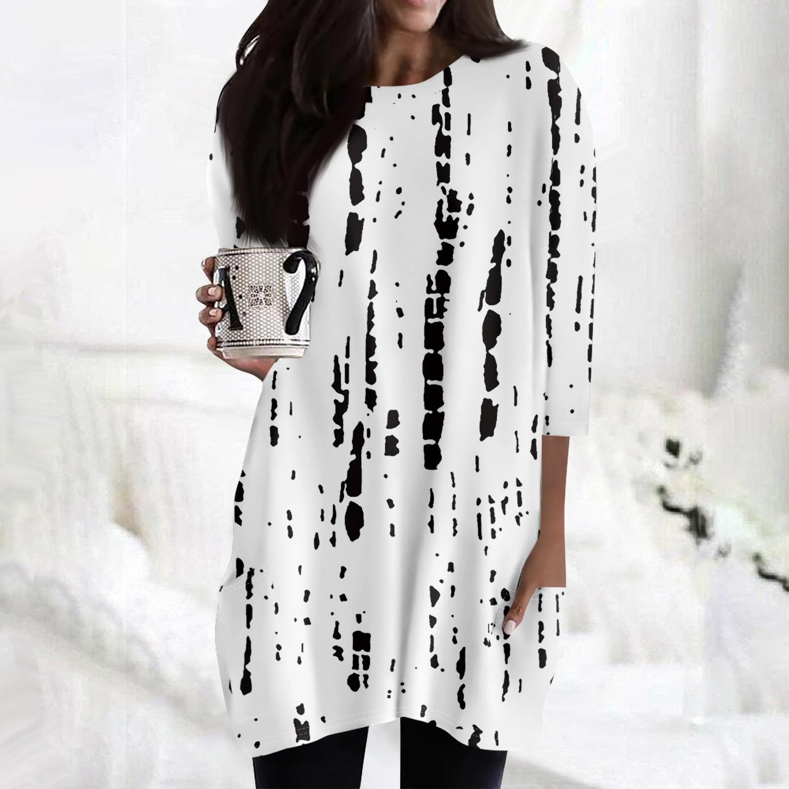 Женские повседневные рубашки с рукавами 3/4, модные туники с принтом, топы с карманами XL белый
Женские повседневные рубашки с рукавами 3/4, модные туники с принтом, топы с карманами XL белый