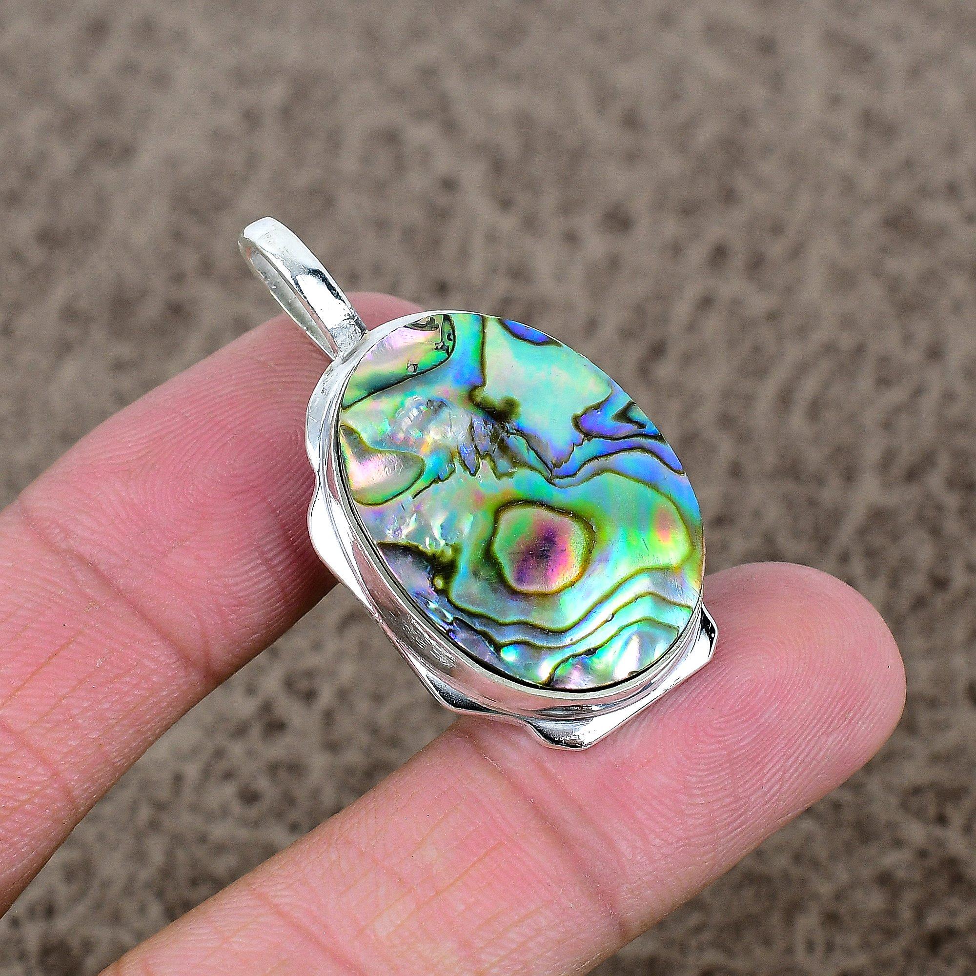 Abalone Shell Gemstone Handmade 925 Sterling Silver Jewelry Pendant 1.69 KKG-353
Abalone Shell Gemstone Handmade 925 Sterling Silver Jewelry Pendant 1.69 KKG-353