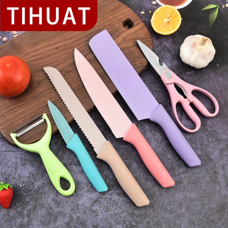 TIHUAT Шесть предметов Нож Фруктовый нож Нержавеющая сталь Нож для распыления лака с красочными колесами Horsaron Наборы ножей
TIHUAT Шесть предметов Нож Фруктовый нож Нержавеющая сталь Нож для распыления лака с красочными колесами Horsaron Наборы ножей