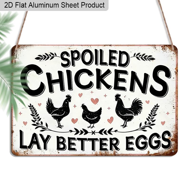 2D Flat 1pc 12 x8 Retro Chicken Lover Aluminium Wall Art with SPOILED CHICKENS LAY BETTER EGGS Quote - Vintage Farm Decor, Chicken & Heart Design 20*30cm
2D Flat 1pc 12 x8 Retro Chicken Lover Aluminium Wall Art with SPOILED CHICKENS LAY BETTER EGGS Quote - Vintage Farm Decor, Chicken & Heart Design 20*30cm