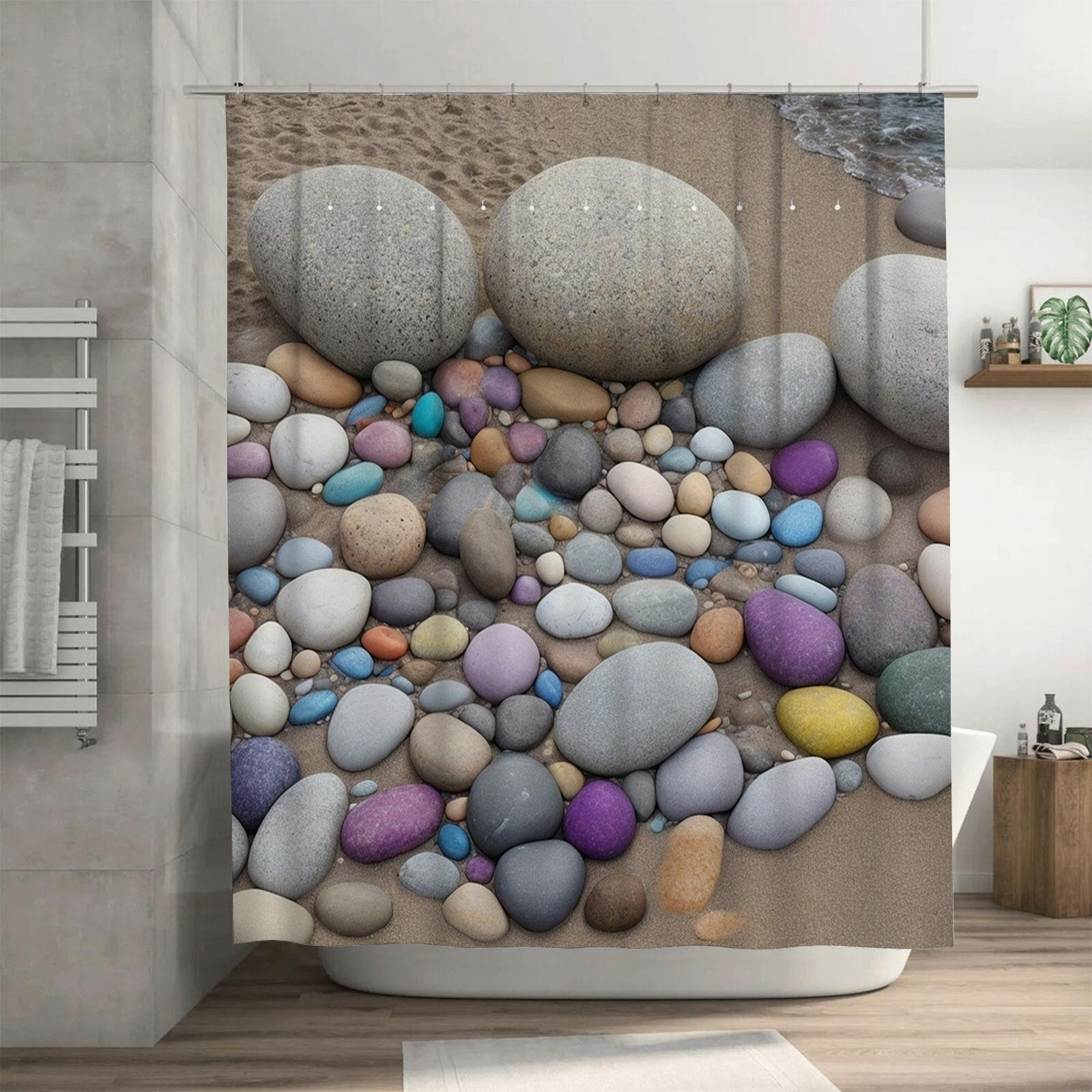 Beach Pebble Shower Curtain - Vibrant Coastal Stone Art For A Waterproof And Unique Bathroom Dcor Set W60H190(CM)-1 Pcs
Beach Pebble Shower Curtain - Vibrant Coastal Stone Art For A Waterproof And Unique Bathroom Dcor Set W60H190(CM)-1 Pcs