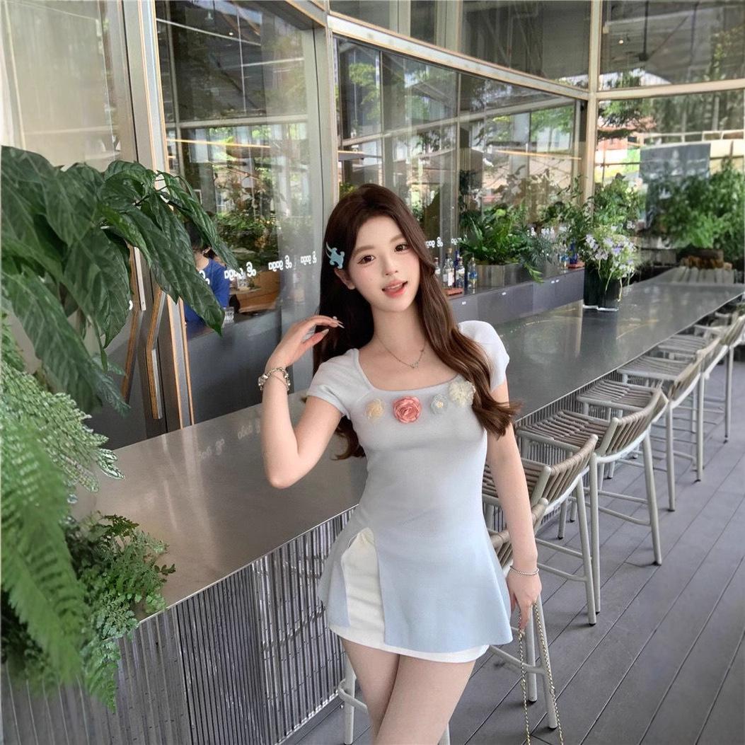 Women s French Floral 3D Patchwork Knit Top - Summer Square Neck Short Sleeve T-shirt One Size (up to 125 lbs)
Women s French Floral 3D Patchwork Knit Top - Summer Square Neck Short Sleeve T-shirt One Size (up to 125 lbs)