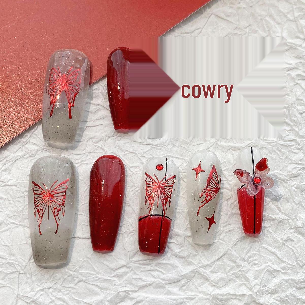 Handmade Dark Goth Butterfly Nail Art: Bride-Ready Removable False Nails with Whitening Effect Blood Butterfly - Small
Handmade Dark Goth Butterfly Nail Art: Bride-Ready Removable False Nails with Whitening Effect Blood Butterfly - Small