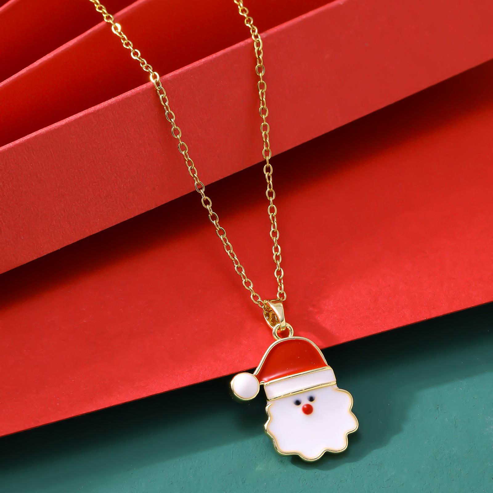 Santa Claus Rhinestone-Enamel Necklace: Light Luxury, Non-Fading Holiday Accessory for Women 18K Gold Plated
Santa Claus Rhinestone-Enamel Necklace: Light Luxury, Non-Fading Holiday Accessory for Women 18K Gold Plated