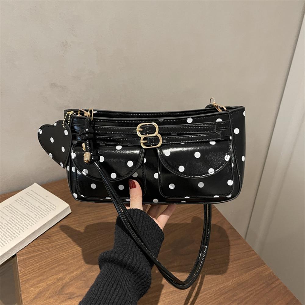 New Large Capacity Polka Dot Handbag Metal Buckle Leather Shoulder Bag Underarm Bags чорний
New Large Capacity Polka Dot Handbag Metal Buckle Leather Shoulder Bag Underarm Bags чорний
