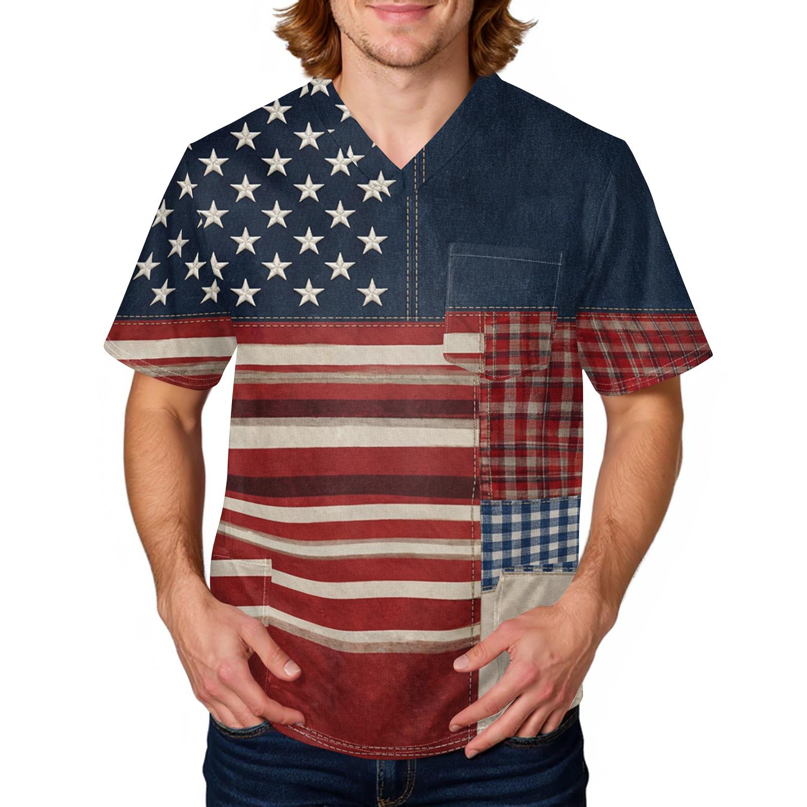 Unisex V Neck Short Sleeve Top with Patchwork Flag Print Soft Lightweight Fabric for Work or Casual Wear XL винний
Unisex V Neck Short Sleeve Top with Patchwork Flag Print Soft Lightweight Fabric for Work or Casual Wear XL винний