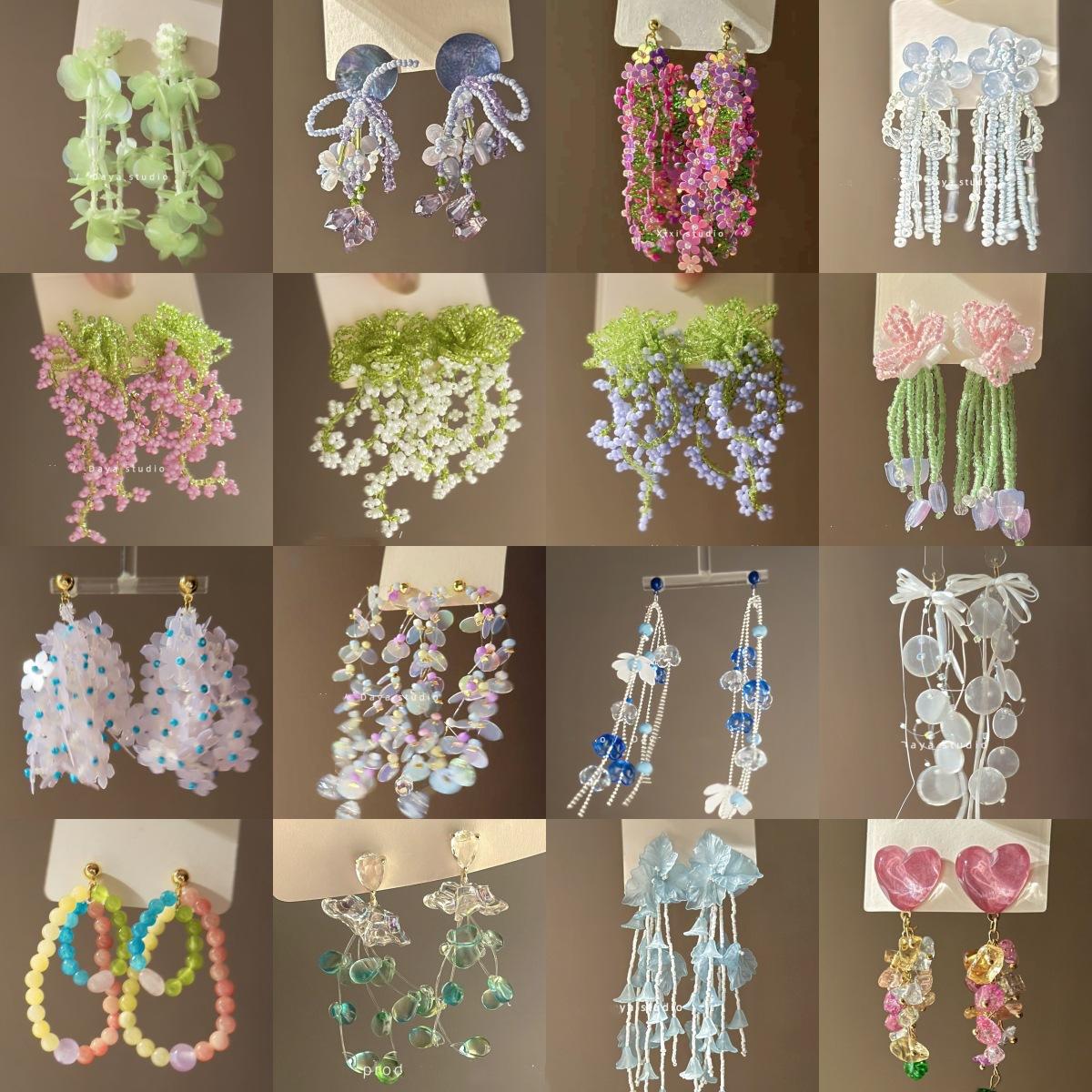 French retro flower beaded fringed earrings, high-end sense niche temperament gentle stud earrings, vacation style earrings
French retro flower beaded fringed earrings, high-end sense niche temperament gentle stud earrings, vacation style earrings